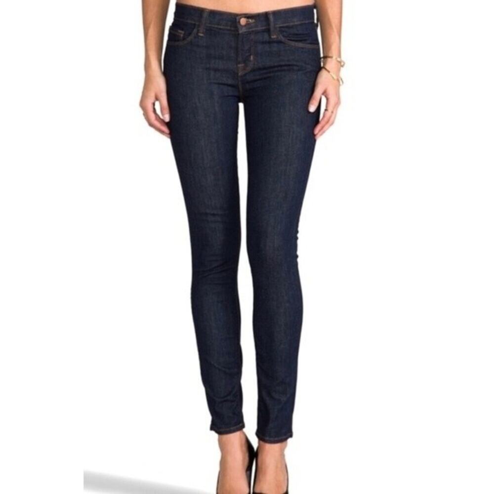 J Brand Skinny Leg Jeans in Color Pure Indigo Dark Wash Blue Denim Size 27